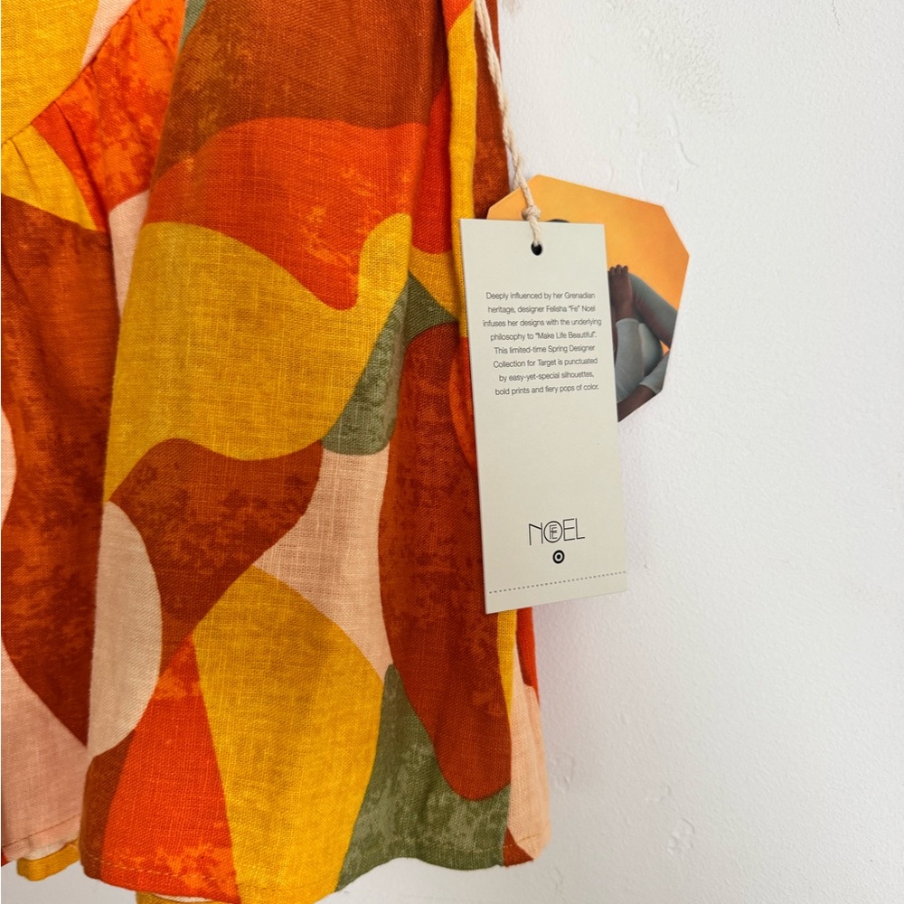 Fe Noel Orange and Green Abstract Ruffle Mini Skirt - Picture 6 of 10